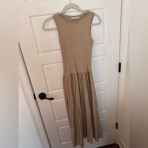 Mango Sleeveless Beige Maxi Dress